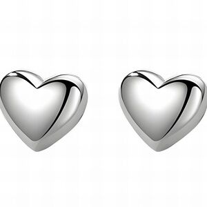 Silver Heart Stud Earrings